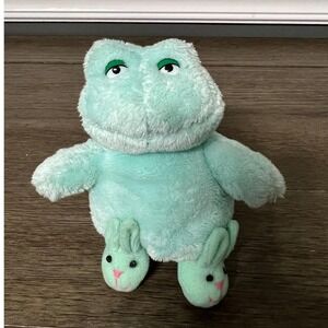 Vintage 2003 Target It's Easter for Peepsake Frog Plush Toy Bunny Slippers
